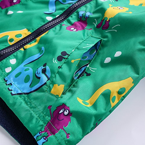 LZH Impermeable Chubasquero para Niño o Niñas, Dinosaurio Capa de Lluvia de Dibujos Animados con Capucha Chaqueta Pantalones Traje