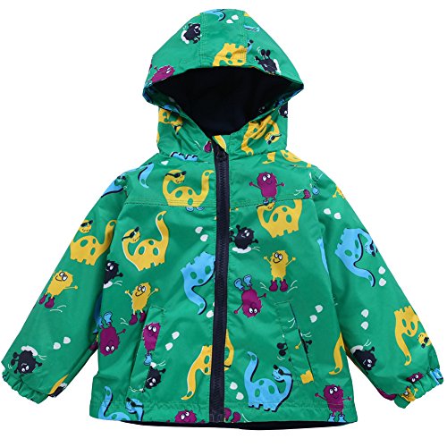 LZH Impermeable Chubasquero para Niño o Niñas, Dinosaurio Capa de Lluvia de Dibujos Animados con Capucha Chaqueta Pantalones Traje