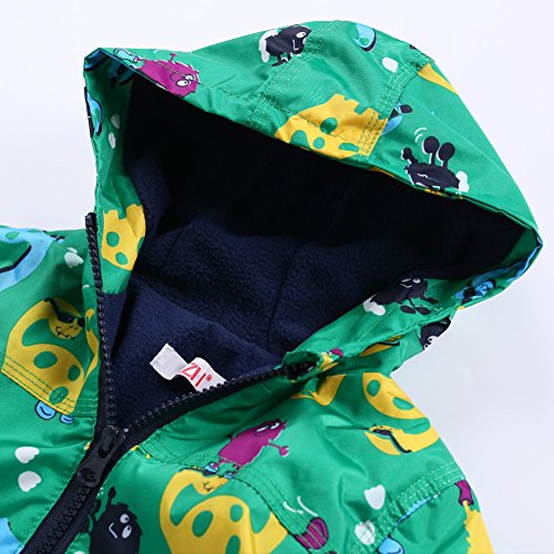 LZH Impermeable Chubasquero para Niño o Niñas, Dinosaurio Capa de Lluvia de Dibujos Animados con Capucha Chaqueta Pantalones Traje