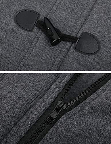 M-Queen Mujer Sudaderas con Capucha con Horn Botones Abrigo Chaqueta Hoodie Pullover Sweater Suéter Suelta Invierno