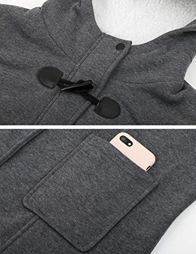 M-Queen Mujer Sudaderas con Capucha con Horn Botones Abrigo Chaqueta Hoodie Pullover Sweater Suéter Suelta Invierno