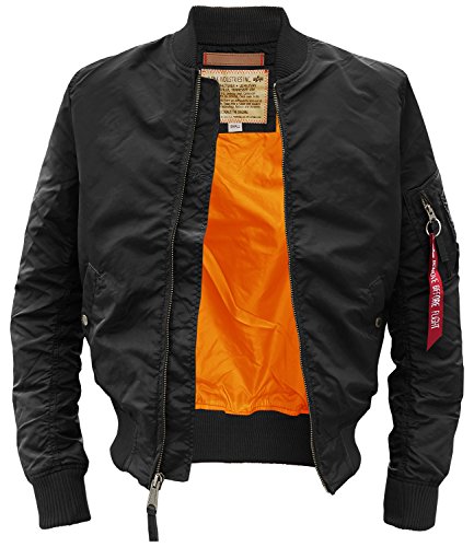 MA-1 TT - Chaqueta para aviador, color negro, talla M