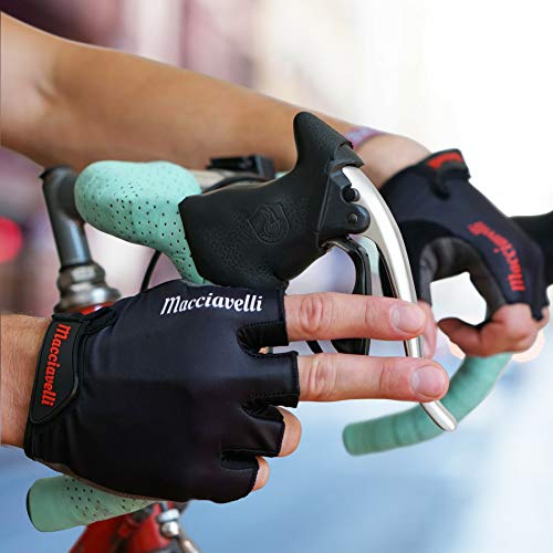 MACCIAVELLI Guantes de Ciclismo | Guantes MTB de Medio Dedo y Dedo Completo | Adecuado para Bicicleta de Carretera y de Montaña - Guantes Bici para Hombres y Mujeres