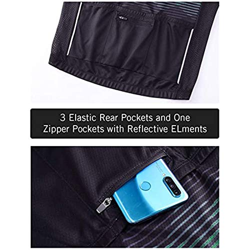 Maillot de Ciclismo para Mujer, Conjunto de Manga Corta, Camiseta de Bicicleta de Secado Rápido, Chaqueta Camiseta + Pantalones Cortos Acolchados - Trajes de Montar MTB ( Color : A , Talla : Pequeño )