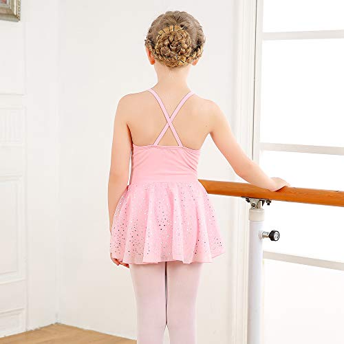Maillot de Danza Vestido de Ballet con Falda de Estrellas de Gasa para niñas