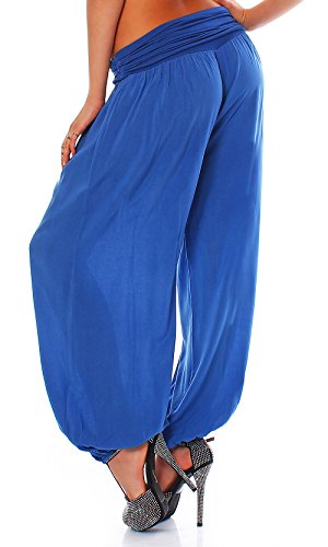 Malito Bombacho Aladin Harem Pantalón Boyfriend Baggy Yoga 1482 Mujer Talla Única (Azul)