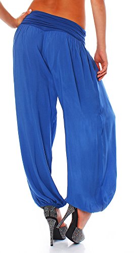 Malito Bombacho Aladin Harem Pantalón Boyfriend Baggy Yoga 1482 Mujer Talla Única (Azul)