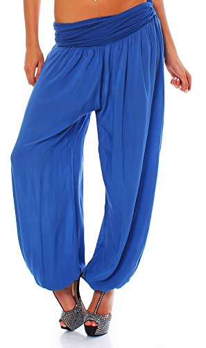 Malito Bombacho Aladin Harem Pantalón Boyfriend Baggy Yoga 1482 Mujer Talla Única (Azul)
