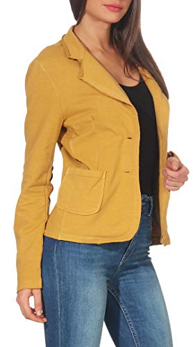 Malito Clásico Chaqueta en el Básico Chaqueta del Sudor Business 1651 Mujer (S, Amarillo)