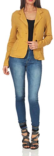 Malito Clásico Chaqueta en el Básico Chaqueta del Sudor Business 1651 Mujer (S, Amarillo)