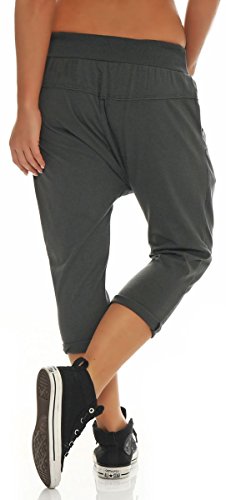 Malito Corto Boyfriend Pantalón con el botón 8015 Mujer Talla Única (Gris Oscuro)