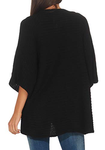 Malito Mujer Lana-Chaqueta Superior Cardigan Suéter Pullover 0185 (Adecuado de la Talla 40 hasta 46, Negro)