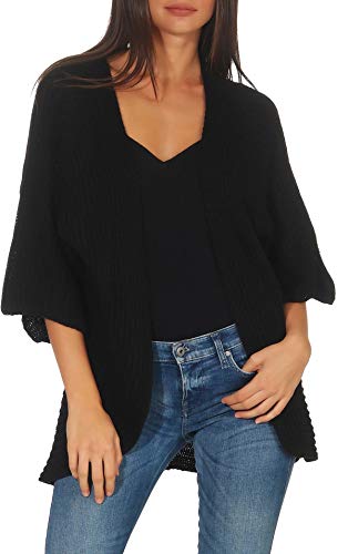 Malito Mujer Lana-Chaqueta Superior Cardigan Suéter Pullover 0185 (Adecuado de la Talla 40 hasta 46, Negro)