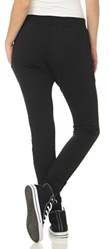Malito Mujer Pantalón Boyfriend Botones Aladin Sudadera Baggy Deporte 2659 (XS, Negro)