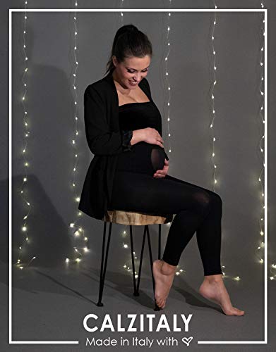 MALLAS INVERNALES PREMAMÁ | LEGGINGS PARA FUTURA MAMA | 100 DEN | NEGRO | S, M, L | CALCETERÍA ITALIANA | (S)