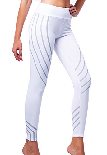 Mallas Pantalones Deportivos Leggings Mujer Yoga de Alta Cintura Elásticos y Transpirables para Yoga Running Fitness con Gran Elásticos270 Blanco XL