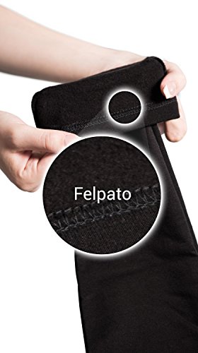 MAMAJEANS Leggings de Maternidad Afelpado, Cálido, Ideal Para el Invierno Made in Italy (44, Negro)