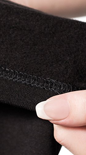 MAMAJEANS Leggings de Maternidad Afelpado, Cálido, Ideal Para el Invierno Made in Italy (44, Negro)