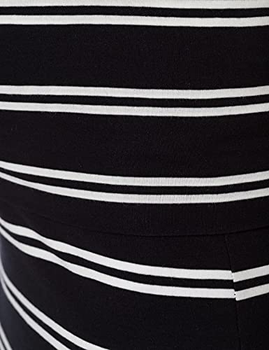 MAMALICIOUS MLSIA Y/D Jersey Maxi Skirt A. Falda, Negro/Rayas: y/D Snow White Stripes, S para Mujer