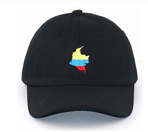 Mapa De Colombia Sombrero De Papá Gorra De Béisbol con Bordado Ajustable De Algodón 100% Hombres Mujeres Verano Primavera Deportes Marca Sombreros Snapback