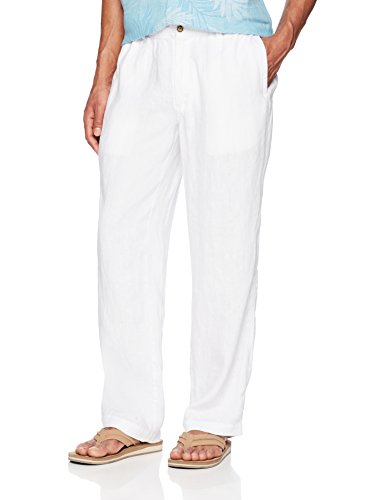 Marca Amazon - 28 Palms Linen Drawstring Pant pantalones casuales, blanco, X-Small/34 Inches Inseam