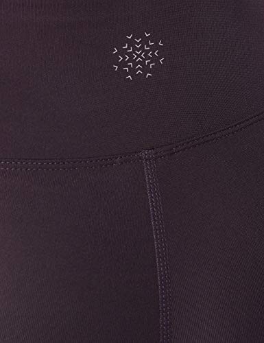 Marca Amazon - AURIQUE Mallas de Deporte Combinadas Cortas Mujer, Morado (Nightshade/White/Mauve Mist), 42, Label:L