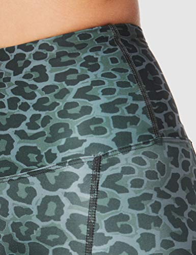 Marca Amazon - AURIQUE Mallas de Deporte Cortas Estampadas Mujer, Gris (Animal Print), 42, Label:L