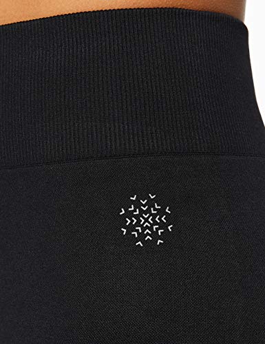 Marca Amazon - AURIQUE Mallas de Deporte Cortas sin Costuras Mujer, Negro (Black), 42, Label:L