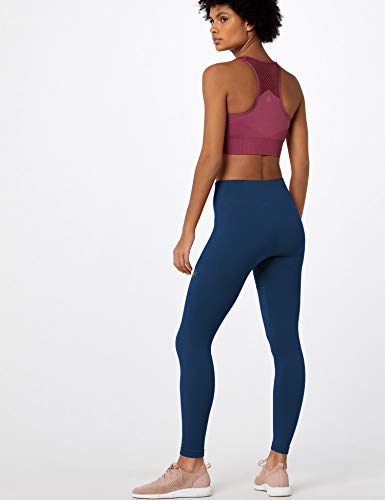 Marca Amazon - AURIQUE Mallas de Deporte sin Costuras Mujer, Azul (Dress Blue), 44, Label:XL