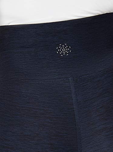 Marca Amazon - AURIQUE Mallas de Deporte Tiro Alto Mujer, Azul (Blue Marl), 40, Label:M