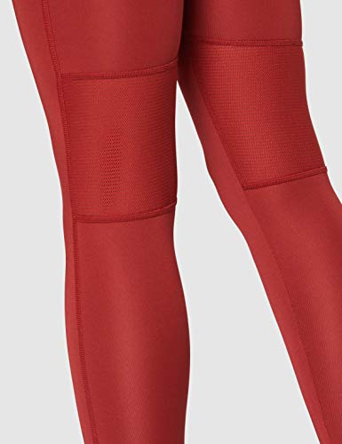 Marca Amazon - AURIQUE Mallas Largas de Deporte Mujer, Rojo (Red Dhalia), 40, Label:M