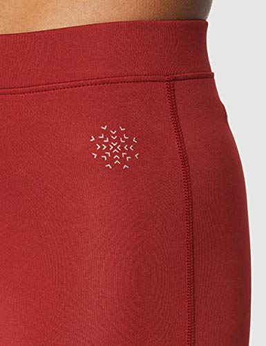 Marca Amazon - AURIQUE Mallas Largas de Deporte Mujer, Rojo (Red Dhalia), 40, Label:M