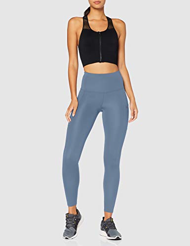 Marca Amazon - AURIQUE Mallas para Correr con Tiro Alto Mujer, Azul (China Blue), 40, Label:M