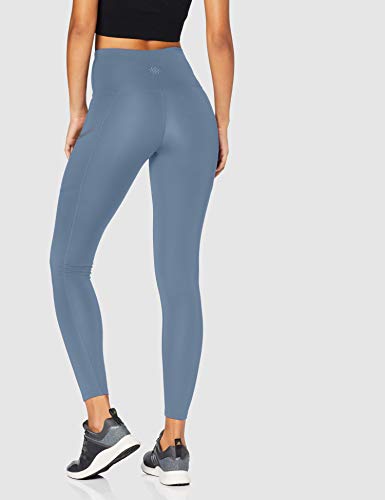 Marca Amazon - AURIQUE Mallas para Correr con Tiro Alto Mujer, Azul (China Blue), 40, Label:M