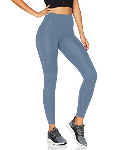 Marca Amazon - AURIQUE Mallas para Correr con Tiro Alto Mujer, Azul (China Blue), 40, Label:M