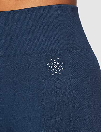 Marca Amazon - AURIQUE Mallas para Correr Cortas sin Costuras Mujer, Azul (Dress Blue), 44, Label:XL