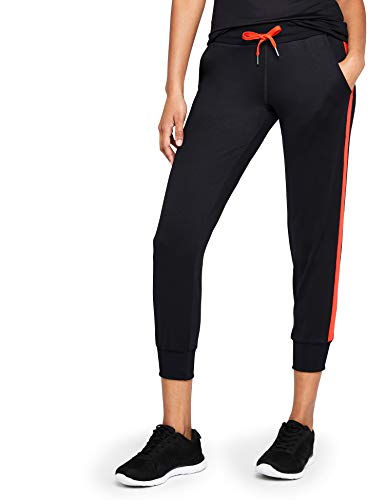 Marca Amazon - AURIQUE Pantalones de Deporte Mujer, Negro (Black/sport Red), 42, Label:L