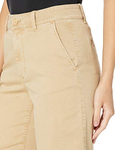 Marca Amazon - Daily Ritual: pantalón chino de pierna ancha para mujer., Caqui, US 10 (EU M - L)
