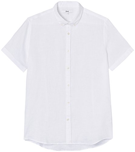 Marca Amazon - find. Camisa Hombre, Blanco (White), L, Label: L