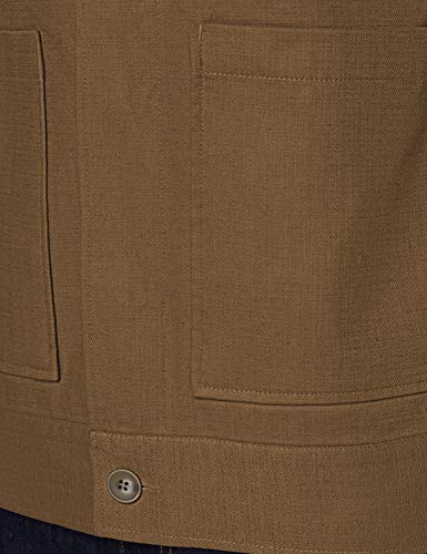 Marca Amazon - find. Chaqueta de Algodón Hombre, Verde (Khaki), L, Label: L