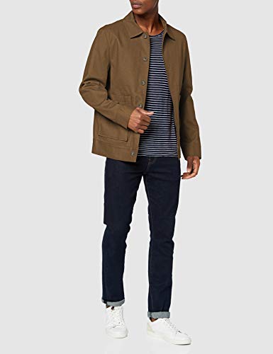 Marca Amazon - find. Chaqueta de Algodón Hombre, Verde (Khaki), L, Label: L