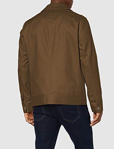 Marca Amazon - find. Chaqueta de Algodón Hombre, Verde (Khaki), L, Label: L