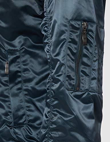 Marca Amazon - find. Chaqueta de Satén Estilo Bómber Mujer, Azul (Teal), 42, Label: L