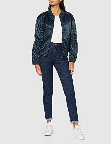 Marca Amazon - find. Chaqueta de Satén Estilo Bómber Mujer, Azul (Teal), 42, Label: L