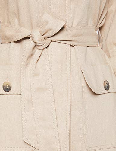 Marca Amazon - find. Chaqueta Utilitaria Mujer, Beige (Natural), 46, Label: XXL