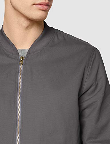Marca Amazon - find. Cotton Canvas Chaqueta bomber para Hombre, gris (Charcoal), XXL, Label: XXL