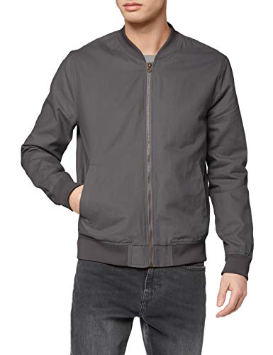 Marca Amazon - find. Cotton Canvas Chaqueta bomber para Hombre, gris (Charcoal), XXL, Label: XXL