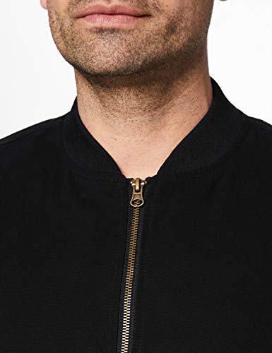 Marca Amazon - find. Cotton Canvas Chaqueta bomber para Hombre, Negro, L, Label: L