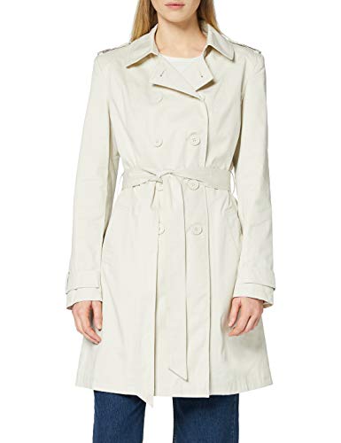 Marca Amazon - find. Gabardina Corta Estilo Trench para Mujer, Beige (Ecru), 44, Label: XL