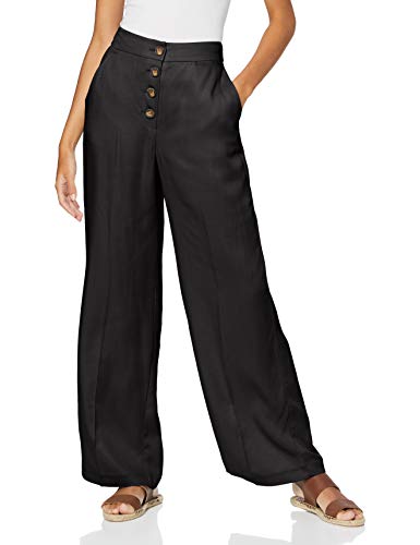 Marca Amazon - find. Pantalón Ancho Mujer, Negro (Black), 36, Label: XS